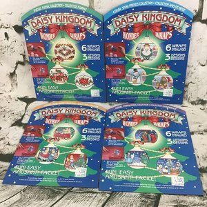 Rare Vintage Daisy Kingdom Wonder Wraps Lot Of 4 Floral Snow Friends Honey Bunny
